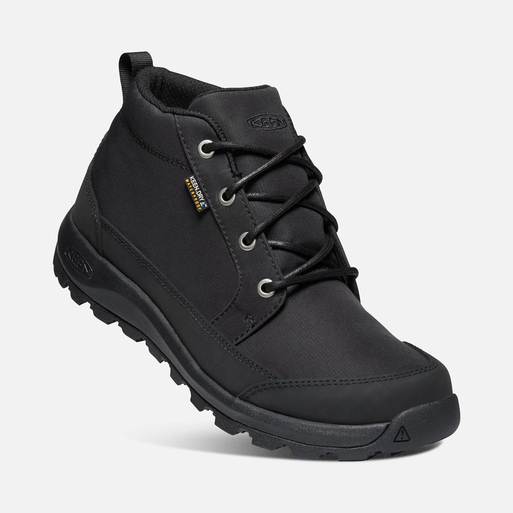 Bottes Chukka Keen Homme Noir | Glieser Nylon Waterproof | FJXTA-4930